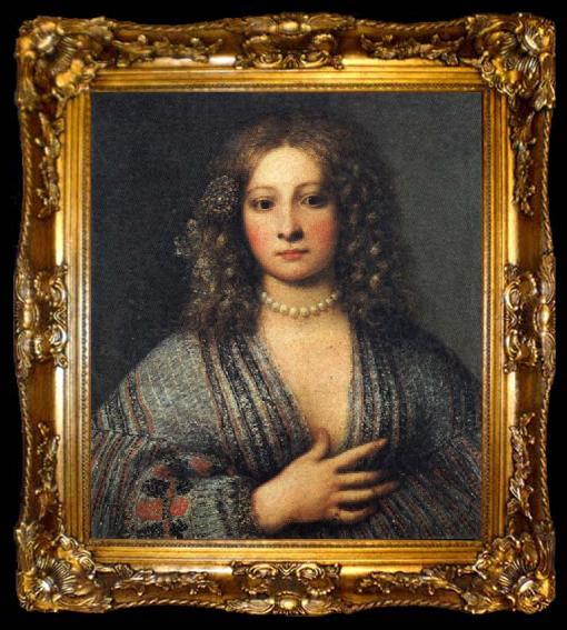 framed  Girolamo Forabosco Portrait of a Woman, ta009-2